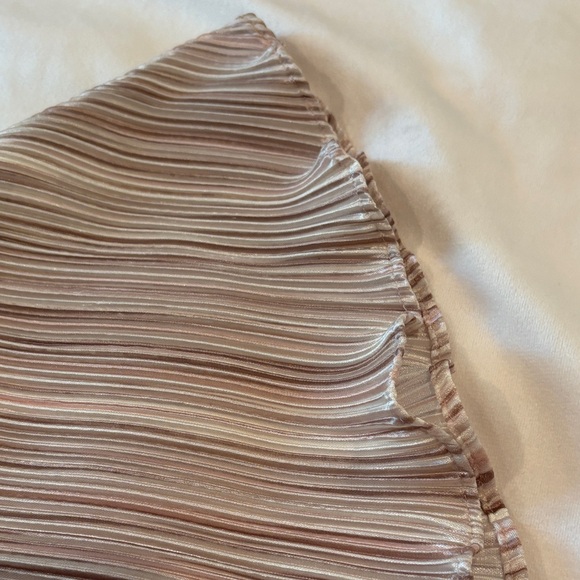 DKNY Pleated Dress in Soft Pink and Cream - Picture 3 of 6